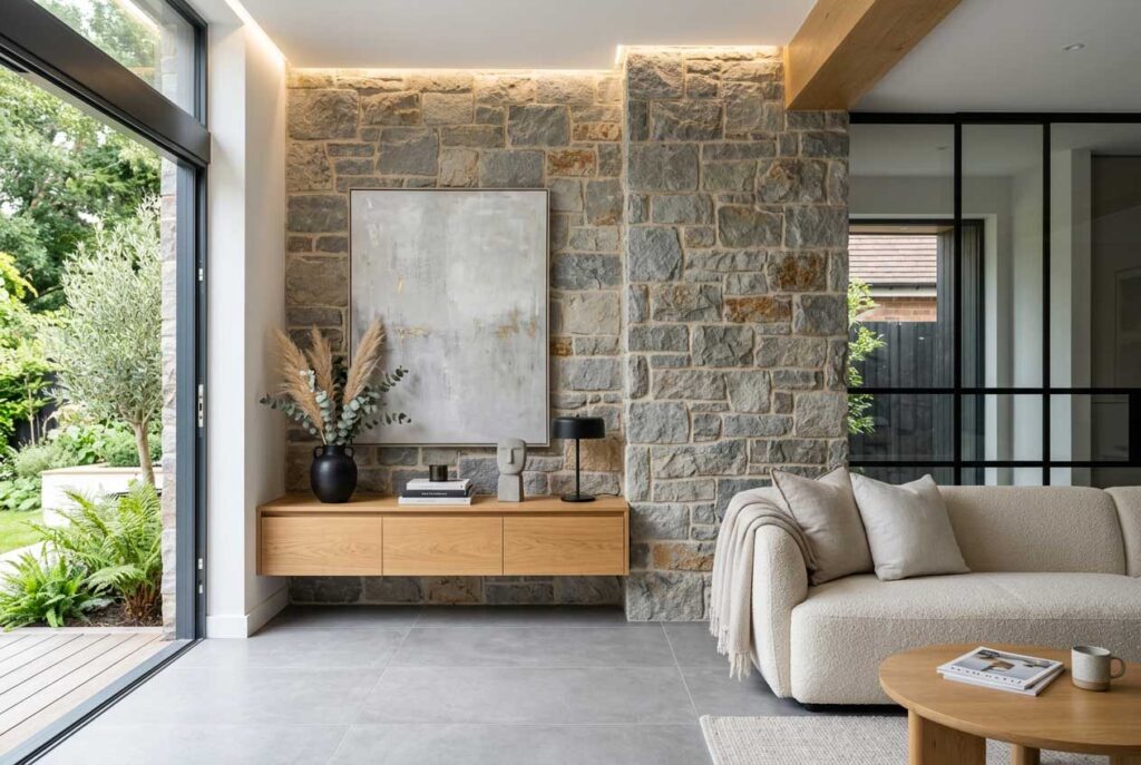 Carrelage moderne mur en pierre