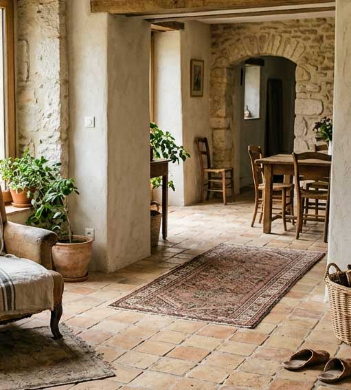 Carrelage sable maison ancienne